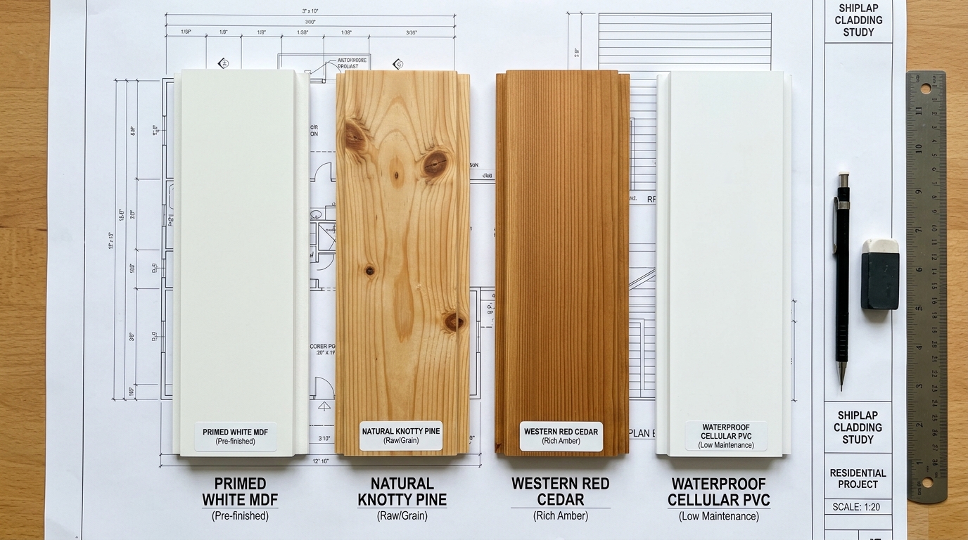 Best Shiplap Materials Compared: MDF vs. Pine vs. Cedar vs. PVC vs. Reclaimed