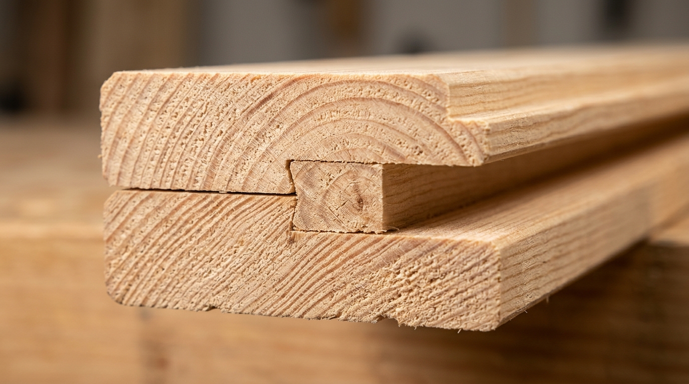 Cross section detail of shiplap joint rabbet